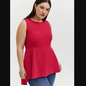 Torrid Fuchsia Pink Textured Ponte Hi-lo Top